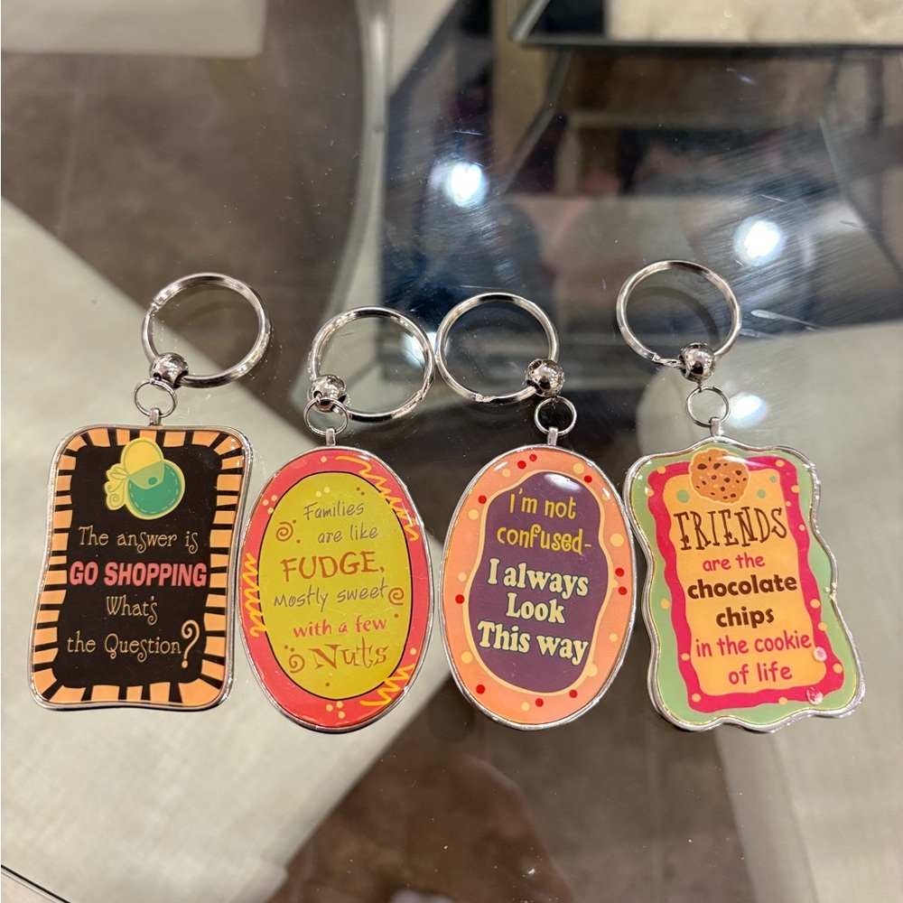 SET OF 4 KEYCHAINS